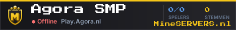 Banner van Agora SMP met de actuele serverstatus