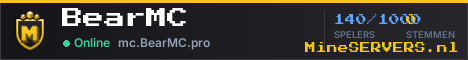 Banner van BearMC met de actuele serverstatus