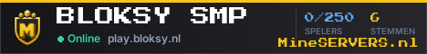 Banner van BLOKSY SMP met de actuele serverstatus