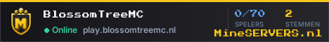 Banner van BlossomTreeMC met de actuele serverstatus