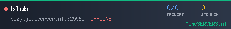 Banner van blub met de actuele serverstatus