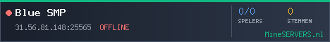Banner van Blue SMP met de actuele serverstatus