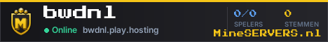 Banner van bwdnl met de actuele serverstatus