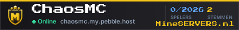 Banner van ChaosMC met de actuele serverstatus