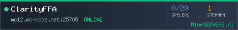 Banner van ClarityFFA met de actuele serverstatus