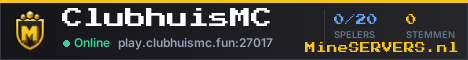 Banner van ClubhuisMC met de actuele serverstatus