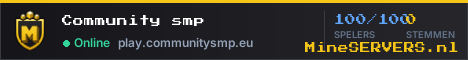 Banner van Community smp met de actuele serverstatus