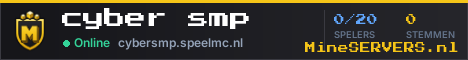 Banner van cyber smp met de actuele serverstatus