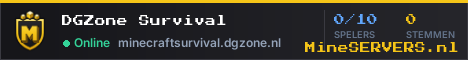 Banner van DGZone Survival met de actuele serverstatus
