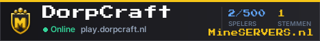 Banner van DorpCraft met de actuele serverstatus
