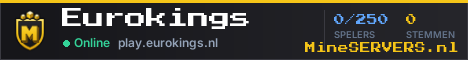Banner van Eurokings met de actuele serverstatus