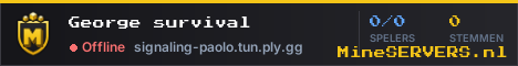 Banner van George survival met de actuele serverstatus