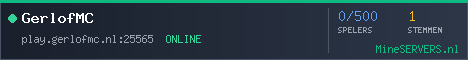 Banner van GerlofMC met de actuele serverstatus