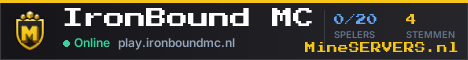 Banner van IronBound MC met de actuele serverstatus