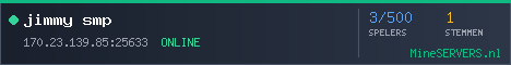 Banner van jimmy smp met de actuele serverstatus