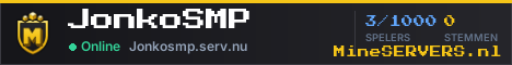 Banner van JonkoSMP met de actuele serverstatus