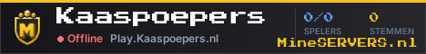 Banner van Kaaspoepers met de actuele serverstatus