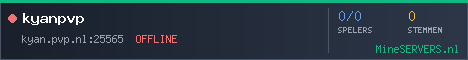 Banner van kyanpvp met de actuele serverstatus