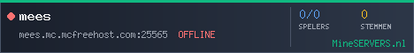 Banner van mees met de actuele serverstatus
