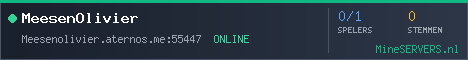 Banner van MeesenOlivier met de actuele serverstatus