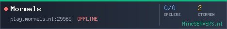 Banner van Mormels met de actuele serverstatus