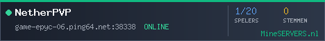 Banner van NetherPVP met de actuele serverstatus