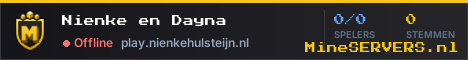 Banner van Nienke en Dayna met de actuele serverstatus