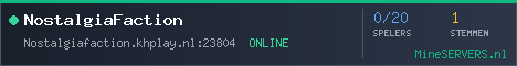 Banner van NostalgiaFaction met de actuele serverstatus