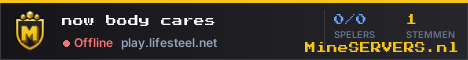 Banner van now body cares met de actuele serverstatus