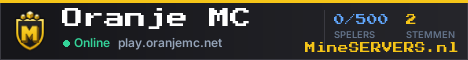Banner van Oranje MC met de actuele serverstatus