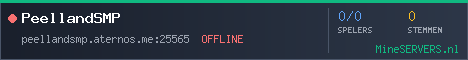 Banner van PeellandSMP met de actuele serverstatus