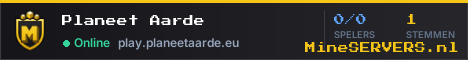 Banner van Planeet Aarde met de actuele serverstatus