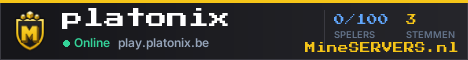 Banner van platonix met de actuele serverstatus