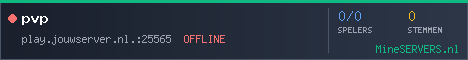 Banner van pvp met de actuele serverstatus