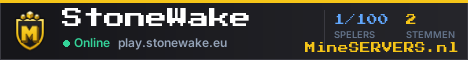 Banner van StoneWake met de actuele serverstatus