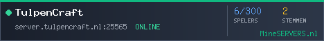 Banner van TulpenCraft met de actuele serverstatus