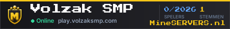Banner van Volzak SMP met de actuele serverstatus