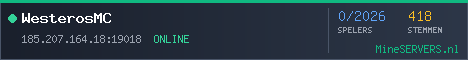 Banner van WesterosMC met de actuele serverstatus