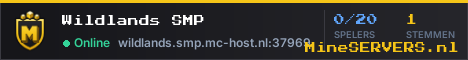 Banner van Wildlands SMP met de actuele serverstatus