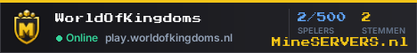 Banner van WorldOfKingdoms met de actuele serverstatus