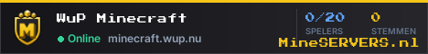 Banner van WuP Minecraft met de actuele serverstatus