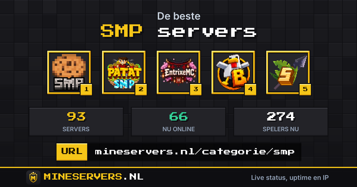 Beste SMP Servers Minecraft 2026 — Nederlandse SMP's met IP