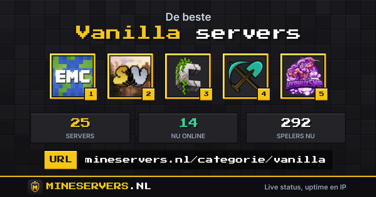 Minecraft Vanilla Servers NL: Beste Nederlandse Vanilla 2026